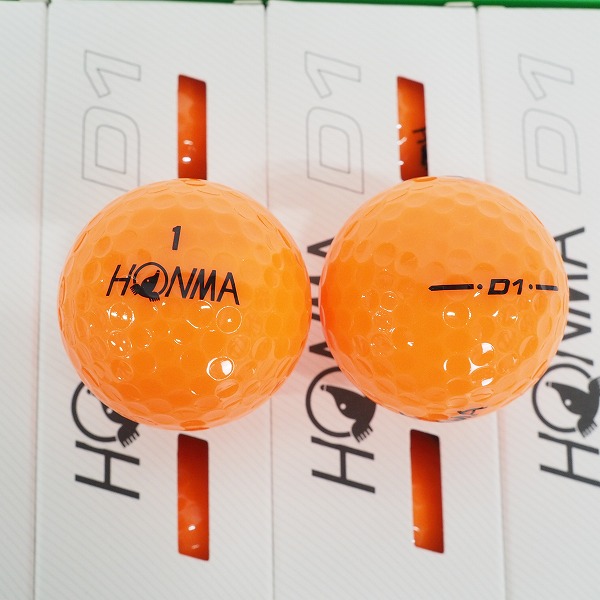実際に弊社で買取させて頂いた【未使用】HONMA/ホンマ D1 DYNAMIC DISTANCE ゴルフボール オレンジ  2ダース の画像 1枚目