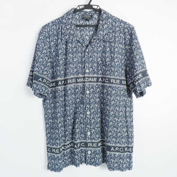 実際に弊社で買取させて頂いた【難有り】A.P.C./アーペーセー ペイズリー柄 半袖ボタンシャツ L