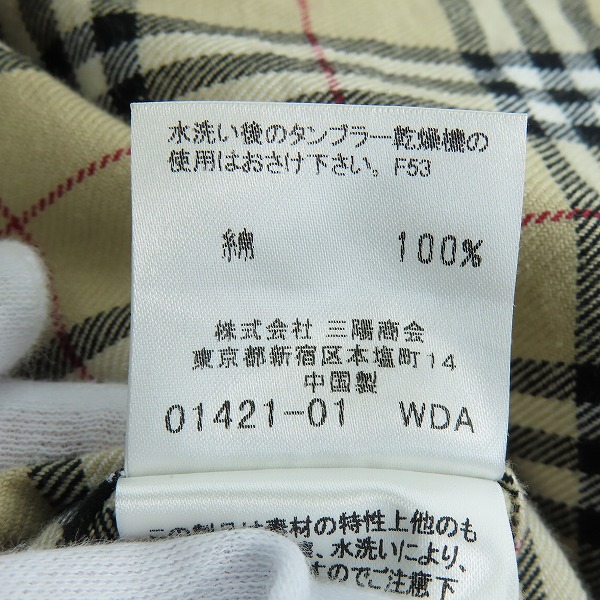 実際に弊社で買取させて頂いたBURBERRY LONDON/バーバリーロンドン スナップボタン チェック柄シャツ 160Aの画像 5枚目