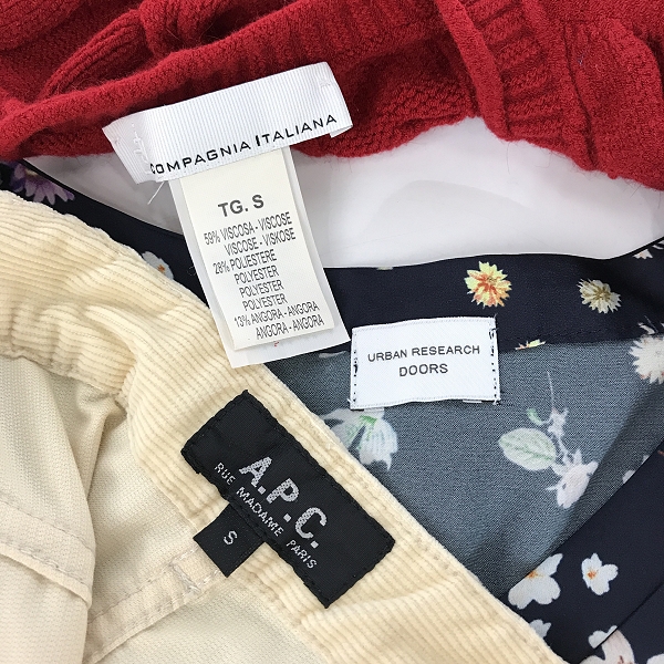実際に弊社で買取させて頂いた【おまとめ】apc/アーペーセー CompagniaItaliana/コンパニーアイタリアーナ urbanresearch/アーバンリサーチ 他 ワンピース 等