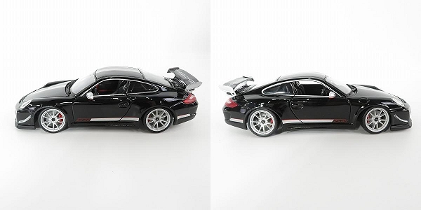 実際に弊社で買取させて頂いたBburago/ブラーゴ 1/18 Porche/ポルシェ GT3 RS 4.0 ブラック/シルバー ミニカーの画像 3枚目