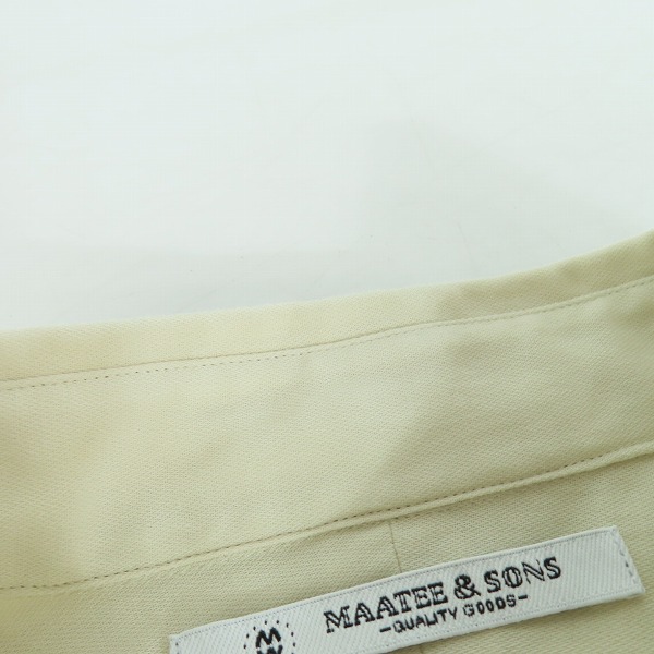 実際に弊社で買取させて頂いたMAATEE&SONS/マーティーアンドサンズ CHARLES ロングスリーブシャツ MT3103-0602/1の画像 6枚目