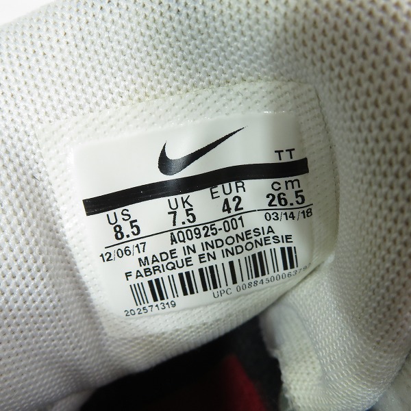 実際に弊社で買取させて頂いたNIKE×atmos/ナイキ×アトモス AIR MAX 95 PRNT/エアマックス95 WE LOVE NIKE AQ0925-001/26.5の画像 5枚目