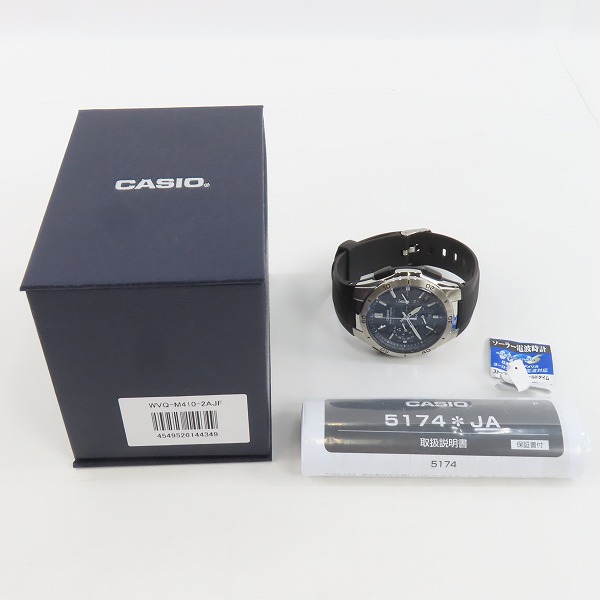 実際に弊社で買取させて頂いたCASIO/カシオ ウェーブセプター 電波ソーラー メンズ ネイビー文字盤  WVQ-M410-2AJFの画像 4枚目
