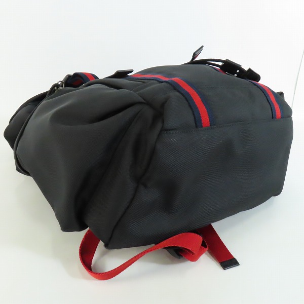 実際に弊社で買取させて頂いたGUCCI/グッチ テクノキャンバス バックパック ウェビングライン 429037の画像 2枚目