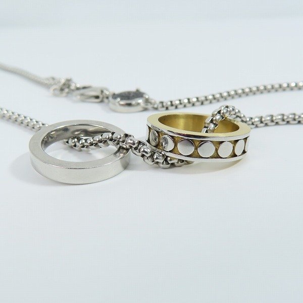 実際に弊社で買取させて頂いたDIESEL/ディーゼル ステンレス ダブルリング ネックレス の画像 2枚目