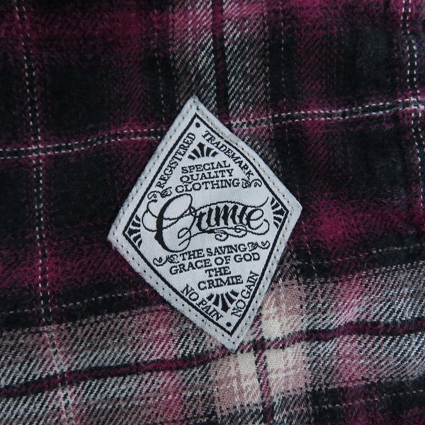 実際に弊社で買取させて頂いたCRIMIE/クライミー チェック 長袖シャツ Mの画像 6枚目