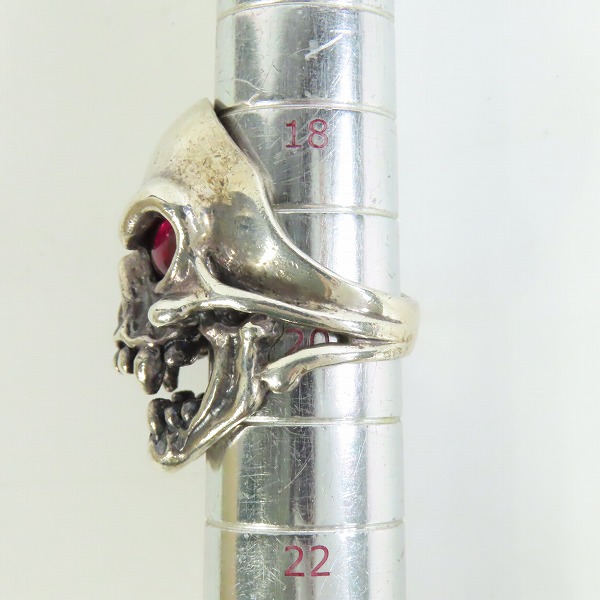 実際に弊社で買取させて頂いた【ギャラ付】ROYAL ORDER/ロイヤルオーダー ビッグスカルリング ストーンアイズ SRRR185-CZ RED/20号-20.5号の画像 5枚目