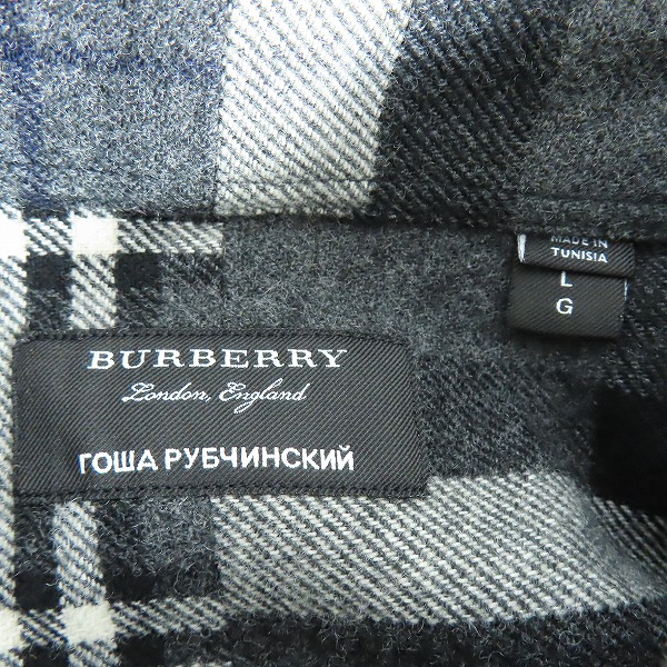 実際に弊社で買取させて頂いたBURBERRY×Gosha Rubchinskiy/バーバリー×ゴーシャラブチンスキー チェック柄 長袖ボタンシャツ ネルシャツ Lの画像 3枚目