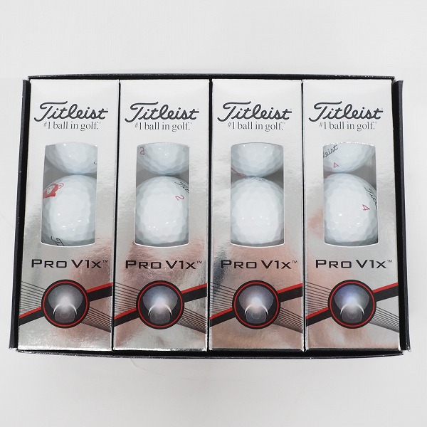 実際に弊社で買取させて頂いた【未使用/オウンネーム】Titleist/タイトリスト PRO V1x ゴルフボール ホワイト 1ダース