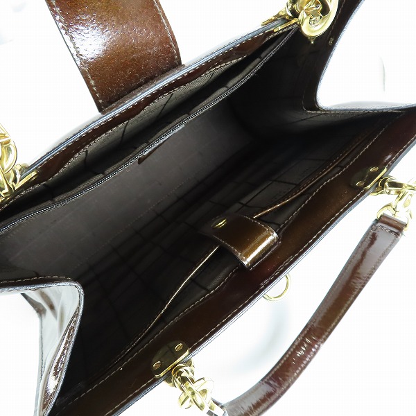 実際に弊社で買取させて頂いたCELINE/セリーヌ ガンチーニ  エナメル ハンド バッグ の画像 3枚目