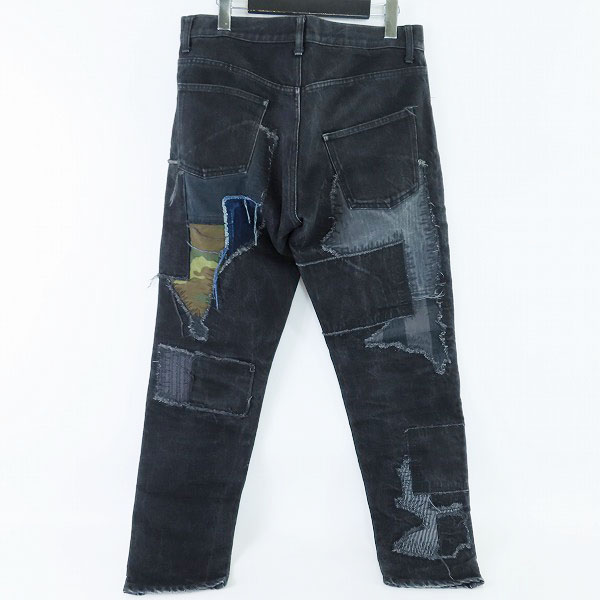 実際に弊社で買取させて頂いたeYe comme des garcons junya watanabe man/コムデギャルソン 15SS パッチワークデニムパンツ WO-P910/Lの画像 1枚目