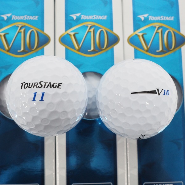 実際に弊社で買取させて頂いた【未使用】BRIDGESTONE/ブリヂストン TOUR STAGE/ツアーステージ V10 ゴルフボール WHITE/ホワイト 1ダースの画像 1枚目