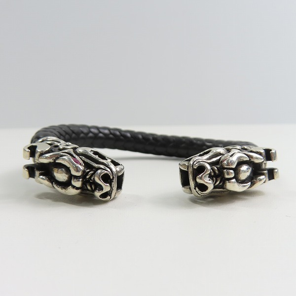 実際に弊社で買取させて頂いたLEATHERS & TREASURES/レザーズアンドトレジャーズ POLLICINO タイガー レザー ブレスレット/バングル スモールの画像 3枚目