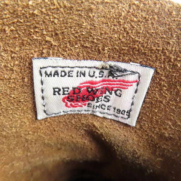 実際に弊社で買取させて頂いたRED WING/レッドウィング ラウンドトゥブーツ 刺繍羽タグ 7.5Dの画像 6枚目