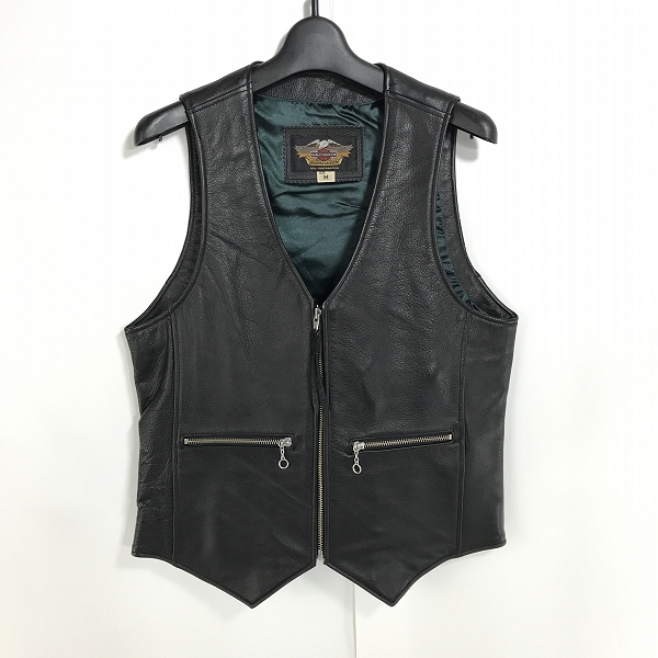 実際に弊社で買取させて頂いたHARLEY-DAVIDSON/ハーレーダビッドソン レザーベスト/ブラック 5099127 M