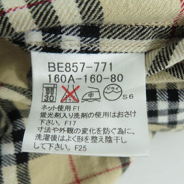 実際に弊社で買取させて頂いたBURBERRY LONDON/バーバリーロンドン スナップボタン チェック柄シャツ 160Aの画像 4枚目