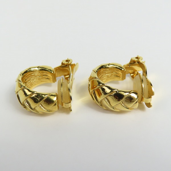 実際に弊社で買取させて頂いたYves Saint Laurent/イヴ・サンローラン YSL PAT イヤリング 編み込み フープ ヴィンテージの画像 2枚目