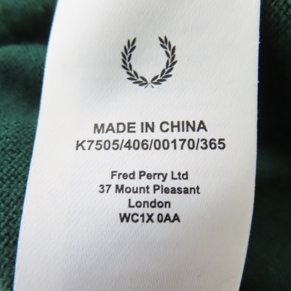 実際に弊社で買取させて頂いたFRED PERRY/フレッドペリー Tipped Sleeve Crew Neck Jumper Vネックニット K7505/Lの画像 3枚目