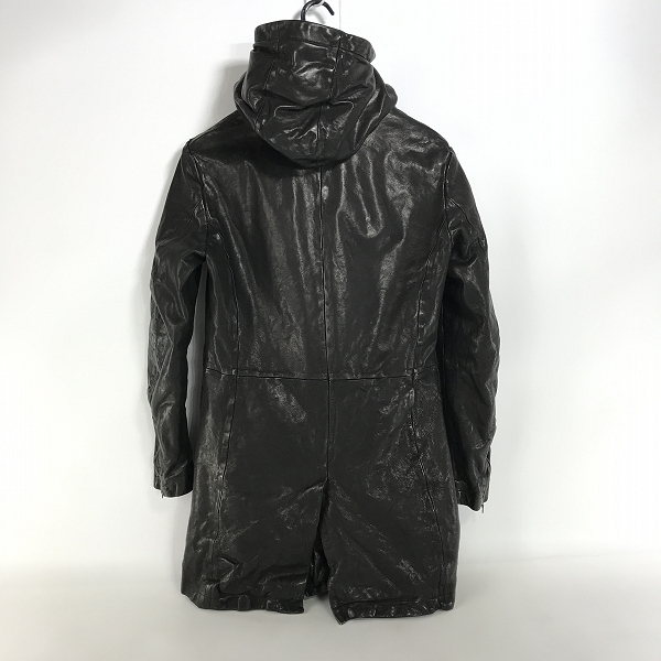 実際に弊社で買取させて頂いたISAMUKATAYAMA BACKLASH/バックラッシュ イタリアンキップレザー製品染めコート 1604-03 Mの画像 1枚目