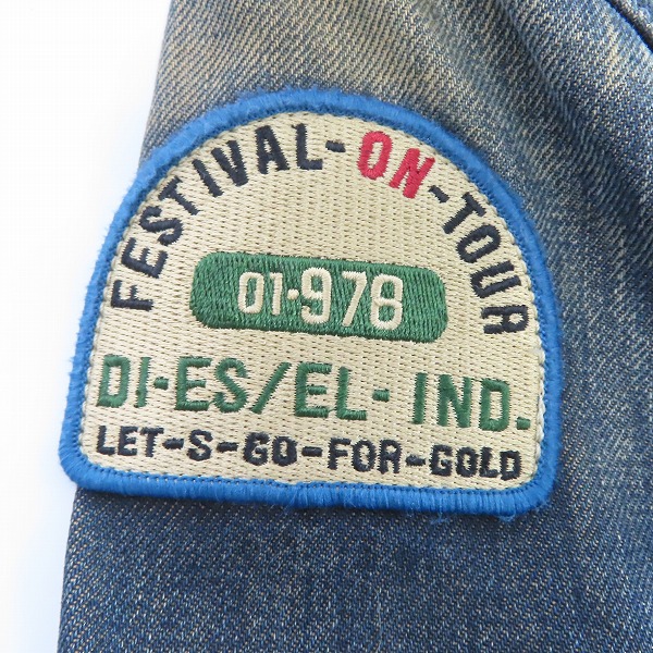 実際に弊社で買取させて頂いたDIESEL/ディーゼル JUZICON-C 襟レザー ワッペン付デニムジャケット/Sの画像 8枚目