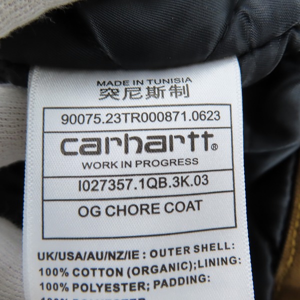 実際に弊社で買取させて頂いたCarhartt WIP/カーハート OG CHORE COAT チョアコート ジャケット I027357/Sの画像 5枚目