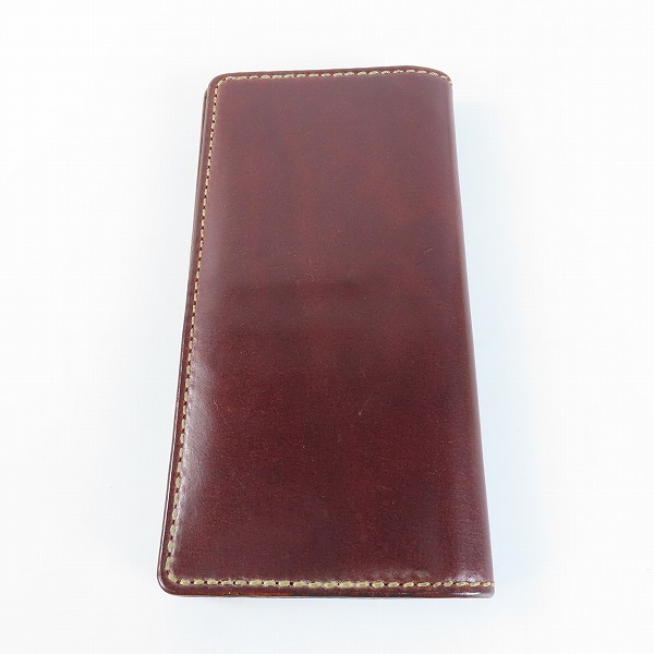 実際に弊社で買取させて頂いたFUNNY/ファニー CORDOVAN/コードバン ぼかし染め 長財布 ベージュステッチの画像 1枚目