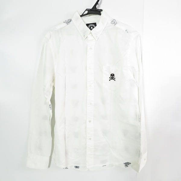 実際に弊社で買取させて頂いたSTUSSY×mastermind/ステューシー×マスターマインド スカル刺繍 長袖シャツ/L
