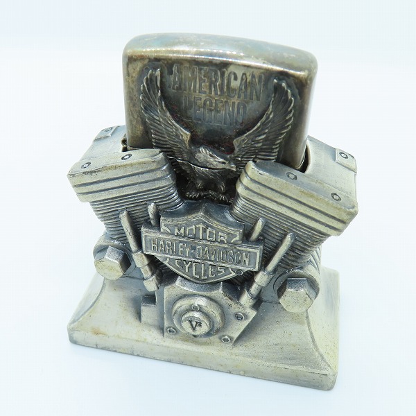 実際に弊社で買取させて頂いたZIPPO/ジッポー HARLEY DAVIDSON/ハーレーダビッドソン LIMITED EDITION イーグルメタル貼り デスクトップホルダー 95年製