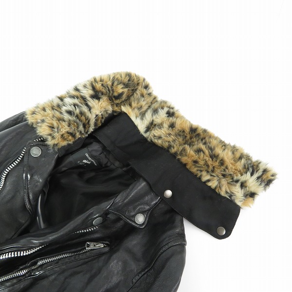 実際に弊社で買取させて頂いたglamb/グラム レザージャケット レオパード ファー 羊革 GB0119/JKT04 2の画像 5枚目