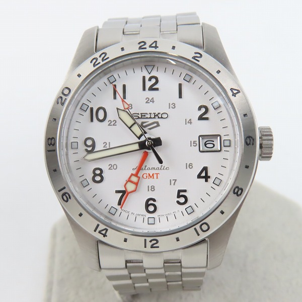 実際に弊社で買取させて頂いたSEIKO/セイコー スポーツ セイコー5 フィールドシリーズ GMT オートマ 裏スケ 腕時計 4R34-00C0