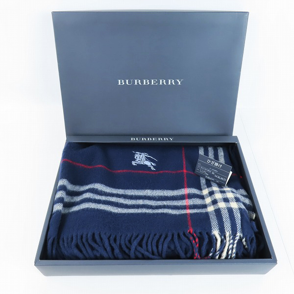 実際に弊社で買取させて頂いたBURBERRY/バーバリー チェック柄 ウールひざ掛け の画像 9枚目