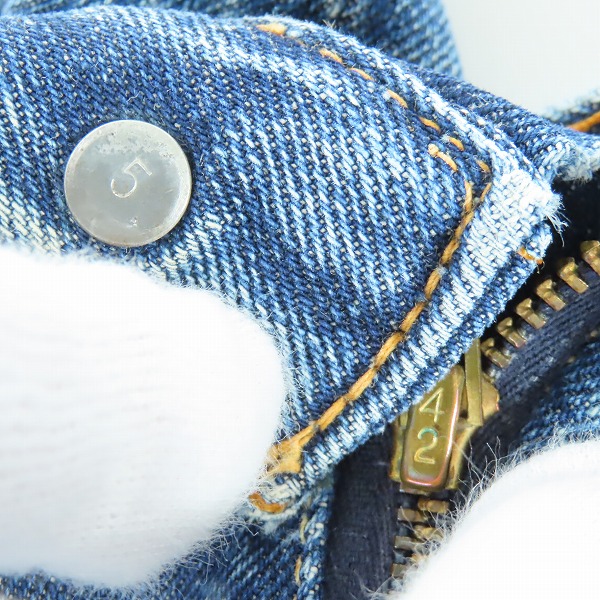 実際に弊社で買取させて頂いたLEVIS/リーバイス 505 刻印5 42TALONジッパーフライ ビッグE バックポケットシングル ヴィンテージデニムパンツの画像 5枚目