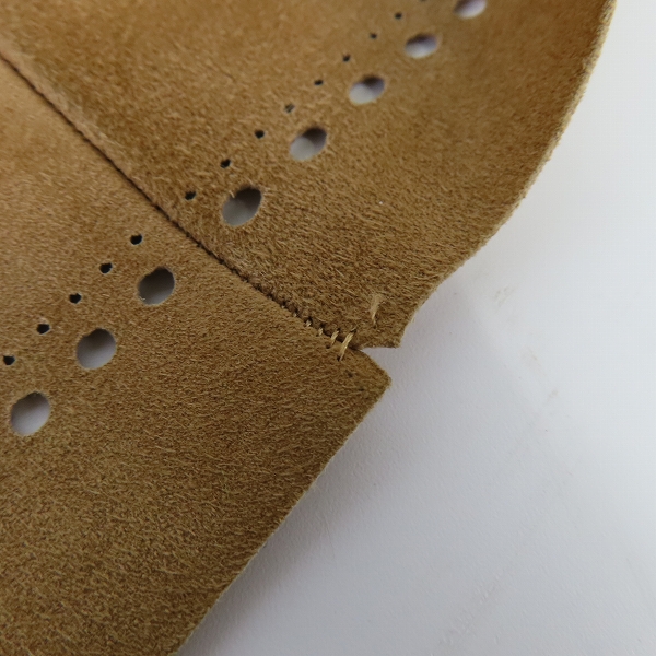 実際に弊社で買取させて頂いたLOEWE/ロエベ スエード パンチングレザー フリンジ ストールの画像 6枚目