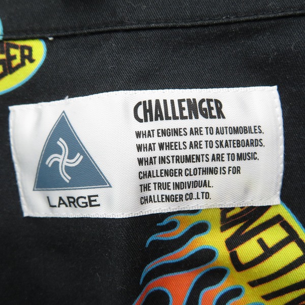 実際に弊社で買取させて頂いたCHALLENGER/チャレンジャー FIREBALL SHIRT ファイアボール柄 半袖シャツ CLG-SH 022-004/Lの画像 2枚目