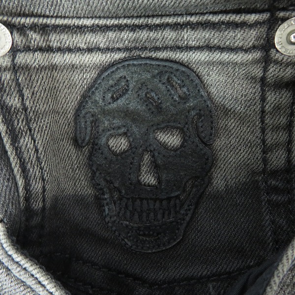 実際に弊社で買取させて頂いたAlexander McQueen/アレキサンダーマックイーン スカルワッペン スキニーパンツ/48の画像 7枚目