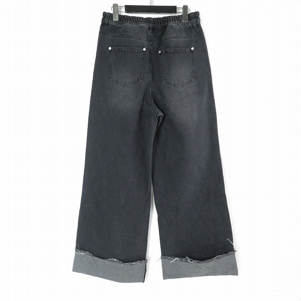 【CLEL】XSサイズヴィンテージデザイン フレアデニムパンツ ブラック系1 CLEL】Vintage Design Flare Denim Pants /ヴィンテージデザイン