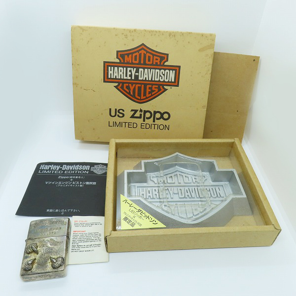 実際に弊社で買取させて頂いたZIPPO/ジッポー HARLEY DAVIDSON/ハーレーダビッドソン アルミダイキャスト灰皿付き 1994年製の画像 6枚目