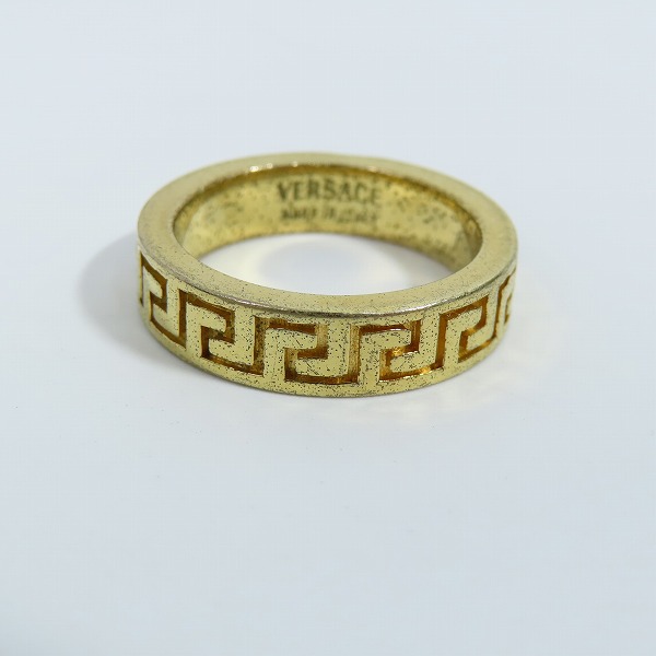 実際に弊社で買取させて頂いたVERSACE/ヴェルサーチ グレカ モチーフ ロゴ リング 16.5号の画像 1枚目