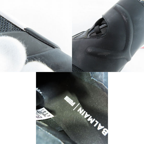 実際に弊社で買取させて頂いたPuma x Balmain/プーマ × バルマン Court Black High Risk Red バスケットボールシューズ 195683-01/27の画像 6枚目