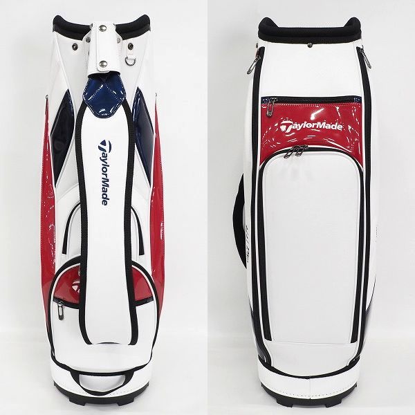 実際に弊社で買取させて頂いたTaylorMade/テーラーメイド UN033 ゴルフ 9.5型 5分割キャディバッグ ホワイト×ネイビーの画像 2枚目