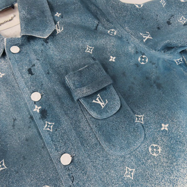 実際に弊社で買取させて頂いた【JPタグ】Louis Vuitton/ルイヴィトン 20SS モノグラム グラデーション デニムシャツジャケット RM201M QYZ HIS09W/XXLの画像 5枚目