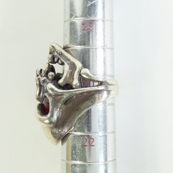 実際に弊社で買取させて頂いた【ギャラ付】ROYAL ORDER/ロイヤルオーダー ビッグスカルリング ストーンアイズ SRRR185-CZ RED/20号-20.5号の画像 6枚目