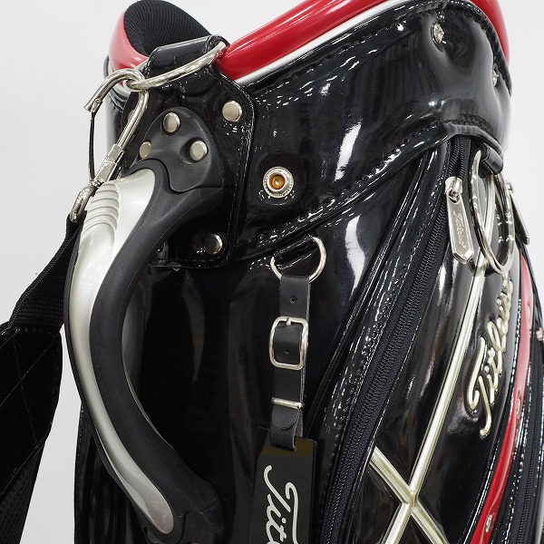 実際に弊社で買取させて頂いたTitleist/タイトリスト CB613 ゴルフ 9.5型 5分割キャディバッグ ブラックｘレッドの画像 4枚目