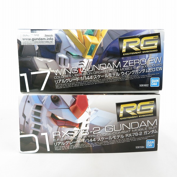 実際に弊社で買取させて頂いた【未組立】BANDAI/バンダイスピリッツ RG  1/144 ウィングガンダムゼロ EW/RX-78-2 ガンダム 2点セット/ガンプラの画像 3枚目