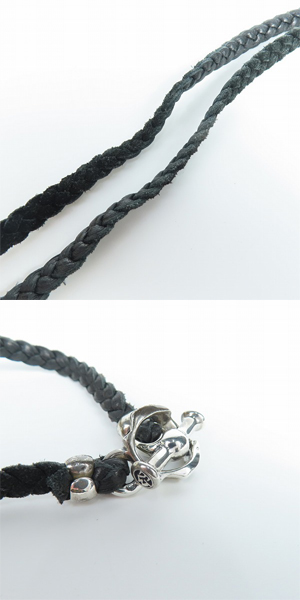 実際に弊社で買取させて頂いた【ギャラ付き】TRAVIS WALKER/トラヴィスワーカー DOUBLE CROSS/ダブルクロス Wレザー ブレイド ネックレス pd810tw blの画像 4枚目