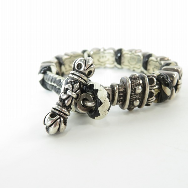 実際に弊社で買取させて頂いたLEATHERS & TREASURES/レザーズアンドトレジャーズ POLLICINO シェブロン レザーブレスレット/バングルの画像 3枚目