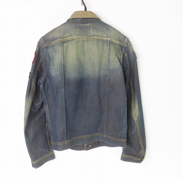 実際に弊社で買取させて頂いたDIESEL/ディーゼル JUZICON-C 襟レザー ワッペン付デニムジャケット/Sの画像 1枚目
