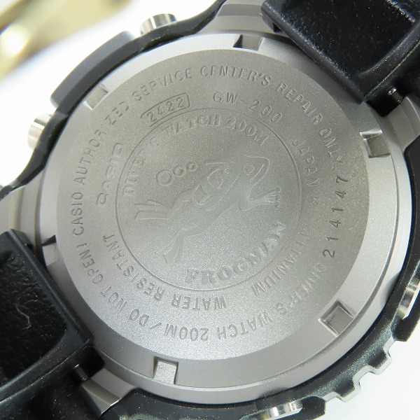 実際に弊社で買取させて頂いたG-SHOCK/Gショック FROGMAN 四神 白虎 ゴールドディフェンダー GW-200GM-9JFの画像 3枚目