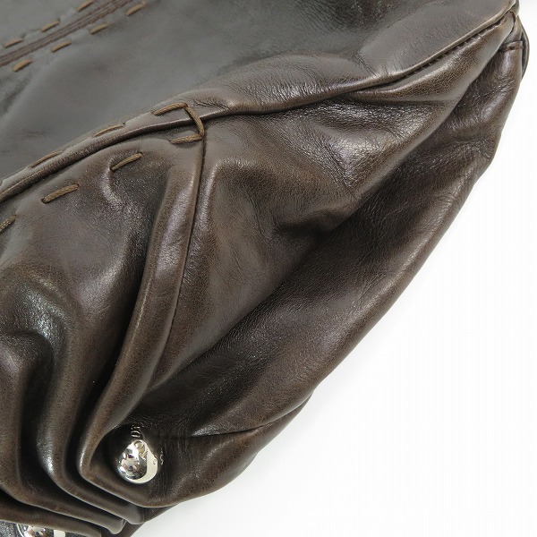 実際に弊社で買取させて頂いたTOD'S/トッズ レザー ハンドバッグ ダークブラウンの画像 6枚目